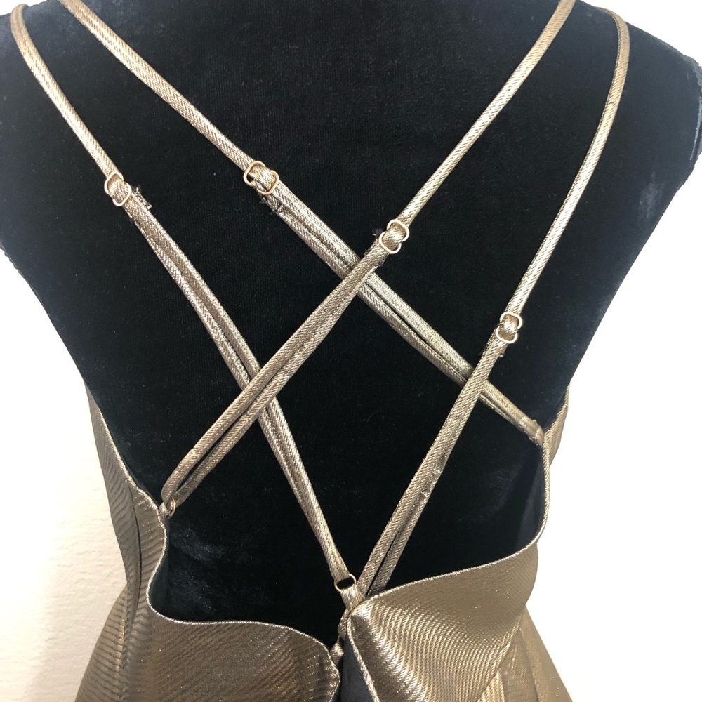 Fashion Nova Metallic Gold Mini Dress - Picture 4 of 8